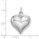 Sterling Silver Rhodium-plated Puffed Heart Pendant - Image 4