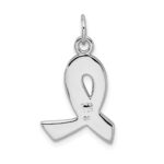 Sterling Silver Rhodium-platedEnamel Ribbon Charm - Image 3