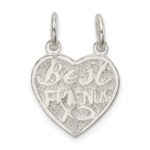 Sterling Silver Best Friends 2-piece break apart Heart Charm