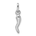 Sterling Silver Rhodium-plated Italian Horn Charm - Image 3