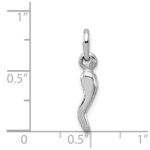 Sterling Silver Rhodium-plated Italian Horn Charm - Image 4