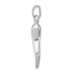 Sterling Silver Rhodium-plated Italian Horn Charm - Image 2