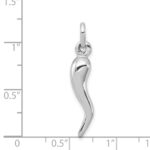 Sterling Silver Rhodium-plated Italian Horn Charm - Image 4