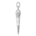 Sterling Silver Rhodium-plated Italian Horn Pendant - Image 2
