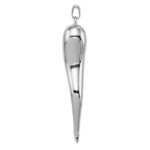 Sterling Silver Rhodium-plated Italian Horn Pendant - Image 2
