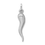 Sterling Silver Rhodium-plated Italian Horn Pendant - Image 3