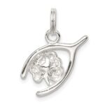 Sterling Silver Four Leaf Clover & Wishbone - Image 4