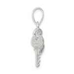Sterling Silver Heart with Key Charm - Image 2