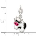 Sterling Silver Enameled Cow Charm - Image 3