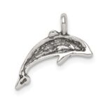 Sterling Silver Antiqued Small Dolphin Charm - Image 4