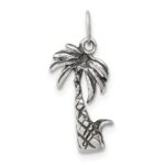 Sterling Silver Antiqued Palm Tree Charm