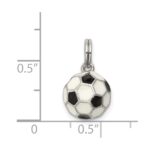 Sterling Silver Rhodium-plated and Enameled Soccer Ball Charm - Image 3