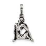Sterling Silver Antiqued Virgo Zodiac Pendant - Image 4