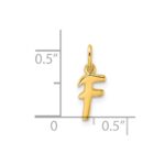 Sterling Silver Gold-tone Polished Letter F Initial Charm - Image 4