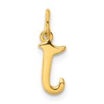 Sterling Silver Gold-tone Polished Letter J Initial Charm - Image 3
