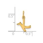 Sterling Silver Gold-tone Polished Letter K Initial Charm - Image 4