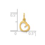 Sterling Silver Gold-tone Polished Letter O Initial Charm - Image 4