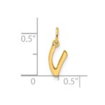 Sterling Silver Gold-tone Polished Letter V Initial Charm - Image 4