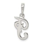 Sterling Silver Letter F Initial Pendant - Image 4