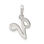 Sterling Silver Letter V Initial Pendant - Image 4
