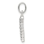 Sterling Silver CZ Letter I Initial Pendant - Image 2