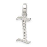 Sterling Silver CZ Letter I Initial Pendant - Image 3