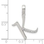 Sterling Silver CZ Letter K Initial Pendant - Image 4