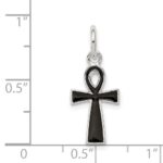Sterling Silver Black Enamel Cross Pendant - Image 3