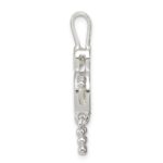 Sterling Silver Rhodium-plated CZ & April Glass Boy Pendant - Image 2