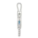 Sterling Silver Rhodium-plated CZ & March Glass Boy Pendant - Image 2