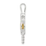 Sterling Silver Rhodium-plated CZ & November Glass Boy Pendant - Image 2