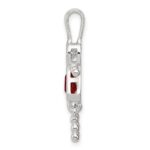 Sterling Silver Rhodium-plated CZ & July Glass Girl Pendant - Image 2