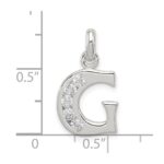 Sterling Silver White CZ Letter G Initial Pendant - Image 4