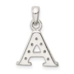 Sterling Silver CZ Letter A Initial Pendant - Image 4