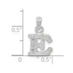 Sterling Silver CZ Letter E Initial Pendant - Image 4