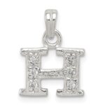 Sterling Silver CZ Letter H Initial Pendant