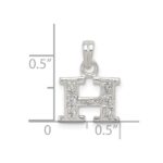 Sterling Silver CZ Letter H Initial Pendant - Image 4