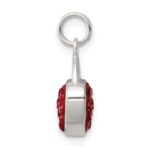 Sterling Silver Red Stellux Crystal Polished Heart Pendant - Image 2