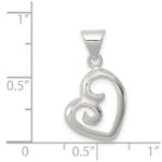 Sterling Silver Polished Fancy Swirl Heart Pendant - Image 4