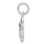 Sterling Silver Polished Mom Butterfly Enameled Charm - Image 2