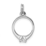 Sterling Silver Rhodium-platedCZ Polished Ring Charm - Image 3