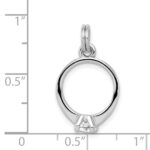 Sterling Silver Rhodium-platedCZ Polished Ring Charm - Image 4