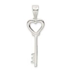 Sterling Silver Polished Key Pendant - Image 4