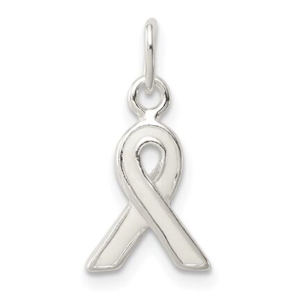 Sterling Silver White Enameled Awareness Charm