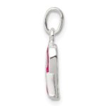 Sterling Silver Pink Enameled Awareness Charm - Image 2