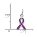 Sterling Silver Purple Enameled Awareness Charm - Image 3