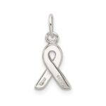 Sterling Silver Black Enameled Awareness Charm - Image 4