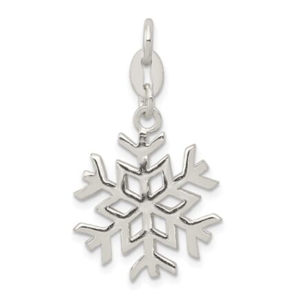 Sterling Silver Polished Snowflake Charm