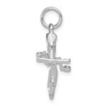 Sterling Silver Rhodium-platedPolished Bicycle Charm - Image 2