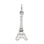 Sterling Silver Rhodium-plated Eiffel Tower Charm - Image 4